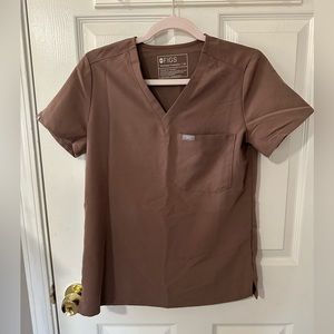 Figs Catarina One Pocket Scrub Top Smokey Taupe